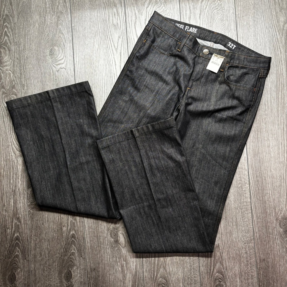 J.Crew Womens High Heel Flare Jeans Dark Indigo Wash Made in USA 98275 32T